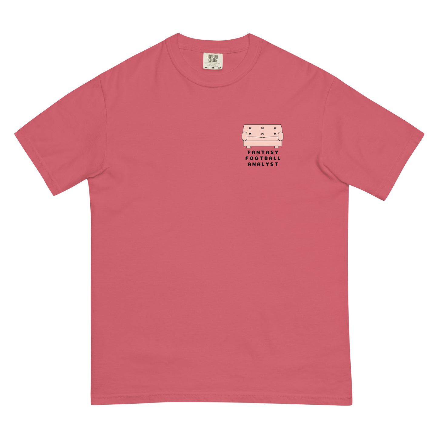 Comfort Colors FF Analyst t-shirt (pink couch) - FantasyFootballFresh